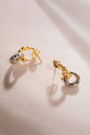 Altın 925 sterling silver interlocking hoop earrings 29