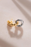 Altın 925 sterling silver interlocking hoop earrings 29