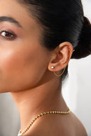 Altın Zincir detaylı şık 925 ayar gümüş küpe 30