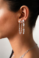 Gümüş Işıltı taş detaylı 925 ayar gümüş küpe 31