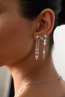 Gümüş Işıltı taş detaylı 925 ayar gümüş küpe 31