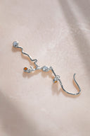 Gümüş Sallantılı kristal taş detaylı  925 ayar gümüş küpe 35