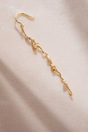 Altın Sallantılı kristal taş detaylı  925 ayar gümüş küpe 35