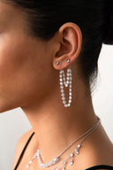 Gümüş Işıltılı taş detaylı zarif 925 ayar gümüş küpe 40