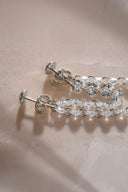 Gümüş Işıltılı taş detaylı zarif 925 ayar gümüş küpe 40