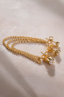 Altın Kristal taşlı zincir detaylı 925 ayar gümüş küpe 41