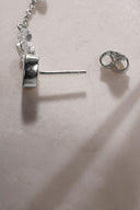 Gümüş Damla ve kristal taş detaylı 925 ayar gümüş küpe 59