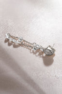 Gümüş Damla ve kristal taş detaylı 925 ayar gümüş küpe 59