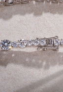 Gümüş Kristal taş detaylı 925 ayar su yolu gümüş bileklik 65