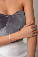 Gümüş Kristal taş detaylı 925 ayar su yolu gümüş bileklik 71