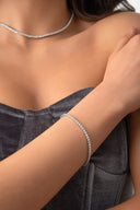 Gümüş Kristal taş detaylı 925 ayar su yolu gümüş bileklik 74