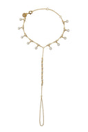 Altın Zarif zincir ve bilek kısımlarında kristal taş detaylı 925 ayar gümüş şahmeran 103