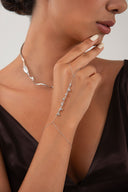 Gümüş Sallantılı yuvarlak kristal taş detaylı 925 ayar gümüş şahmeran 104