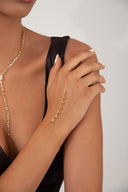 Altın Sallantılı yuvarlak kristal taş detaylı 925 ayar gümüş şahmeran 104