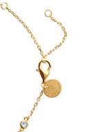 Altın Taş detaylı ince zincir tasarımlı 925 ayar gümüş bileklik 113