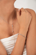 Gümüş Dikdörtgen halka detaylı 925 ayar gümüş bileklik 125