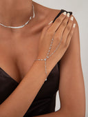 Gümüş Kristal taş detaylı 925 ayar gümüş şahmeran 127