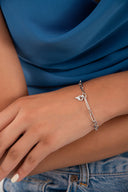 Gümüş Sallantı detaylı modern zincir formlu 925 ayar gümüş bileklik 144