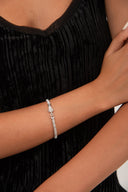 Gümüş Kilit süslemeli zarif tasarımlı 925 ayar gümüş bileklik 145