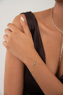 Altın Yıldız detaylı 925 ayar gümüş bileklik 154