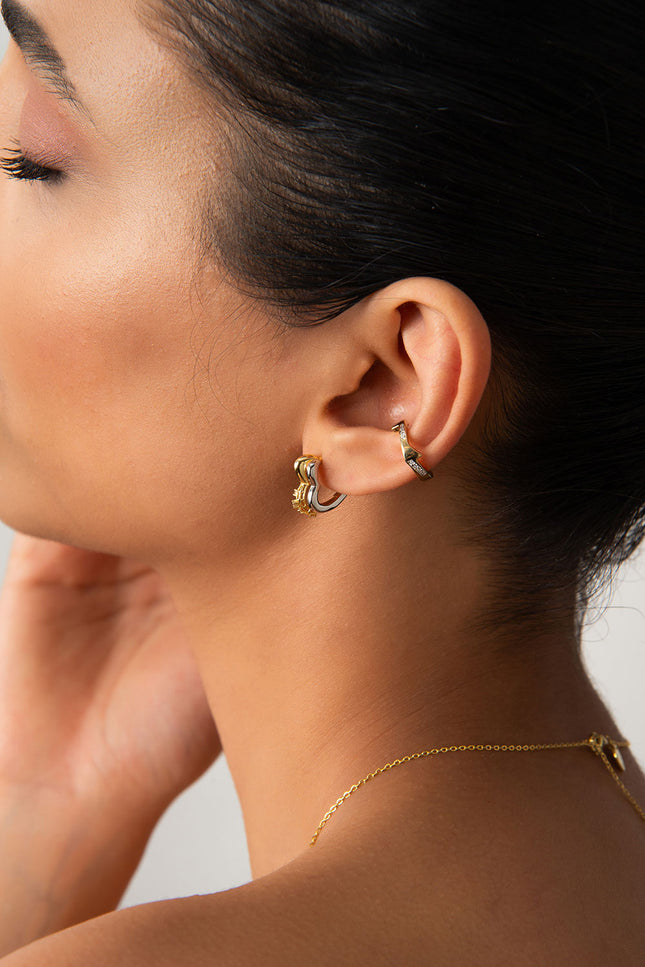 Gold 925 sterling silver crystal stone detailed cartilage earrings 04