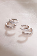 Gümüş Parlak taş işlemeli 925 ayar gümüş küpe 07