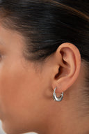 Gümüş Kavisli form detaylı 925 ayar gümüş küpe 134