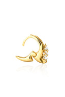 Altın Kavisli ve sallantılı kristal taş detaylı 925 ayar gümüş küpe 140