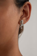 Gümüş Kristal taş detaylı sallantılı 925 ayar gümüş küpe 141