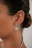 Gümüş Kristal taşlı ve sallantılı 925 ayar gümüş küpe 160