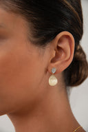 Altın Kristal taşlı ve sallantılı 925 ayar gümüş küpe 160