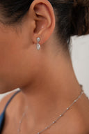 Gümüş Kristal taşlı ve sallantılı 925 ayar gümüş küpe 161