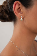 Altın Kristal taşlı ve sallantılı 925 ayar gümüş küpe 161