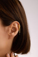 Altın Sallantılı parlak 925 ayar gümüş kıkırdak küpe 221