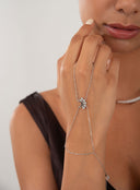 Gümüş Ay ve kristal taş detaylı 925 ayar gümüş şahmeran 157