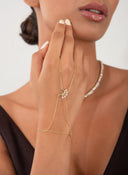 Altın Ay ve kristal taş detaylı 925 ayar gümüş şahmeran 157