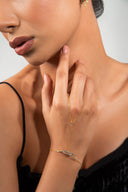 Altın Kristal taş detaylı 925 ayar gümüş şahmeran 48