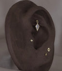 Altın Kristal taş detaylı piercing 249