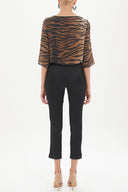 Siyah Dar kesim capri pantolon 40777