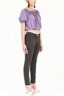 Antrasit Dar kesim pamuk pantolon 40932