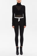 Siyah Dar kesim taşlı pantalon 41029