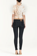 Lacivert Fermuarlı dar kesim denim pantolon 41501
