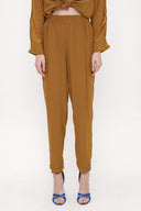 Hardal Beli lastikli bol kesim pantolon 41608