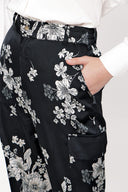 Siyah Beli lastikli bol paça pantolon 41614