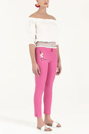 Pembe Nakışlı dar kesim pantolon 41248
