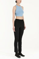 Siyah Yandan cepli boru paça pantolon 41265