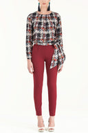 Bordo Yandan cepli boru paça pantolon 41265