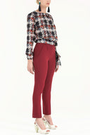Bordo Yandan cepli boru paça pantolon 41265