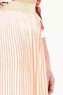 Bej Yüksek bel piliseli şifon pantolon 41299