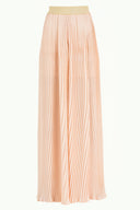 Bej Yüksek bel piliseli şifon pantolon 41299